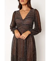 Petal and Pup Women's Lustre Long Sleeve Midi Dress