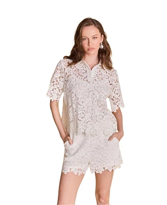 endless rose Women's Lace Collared Top