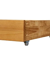 Musehomeinc BD1001T Solid Wood Underbed Storage Trundle Organizer, Queen/King