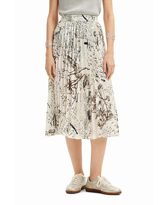 Desigual Women's Midi text skirt