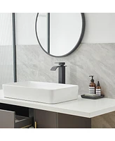 Waterfall Single Hole Handle Tall Bathroom Vessel Sink Faucet With Supply Hose Polished Chrome