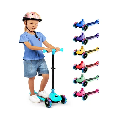 3-Wheel Foldable Kids Scooter - Child Toy Scooter with Built-in Led Wheel Lights