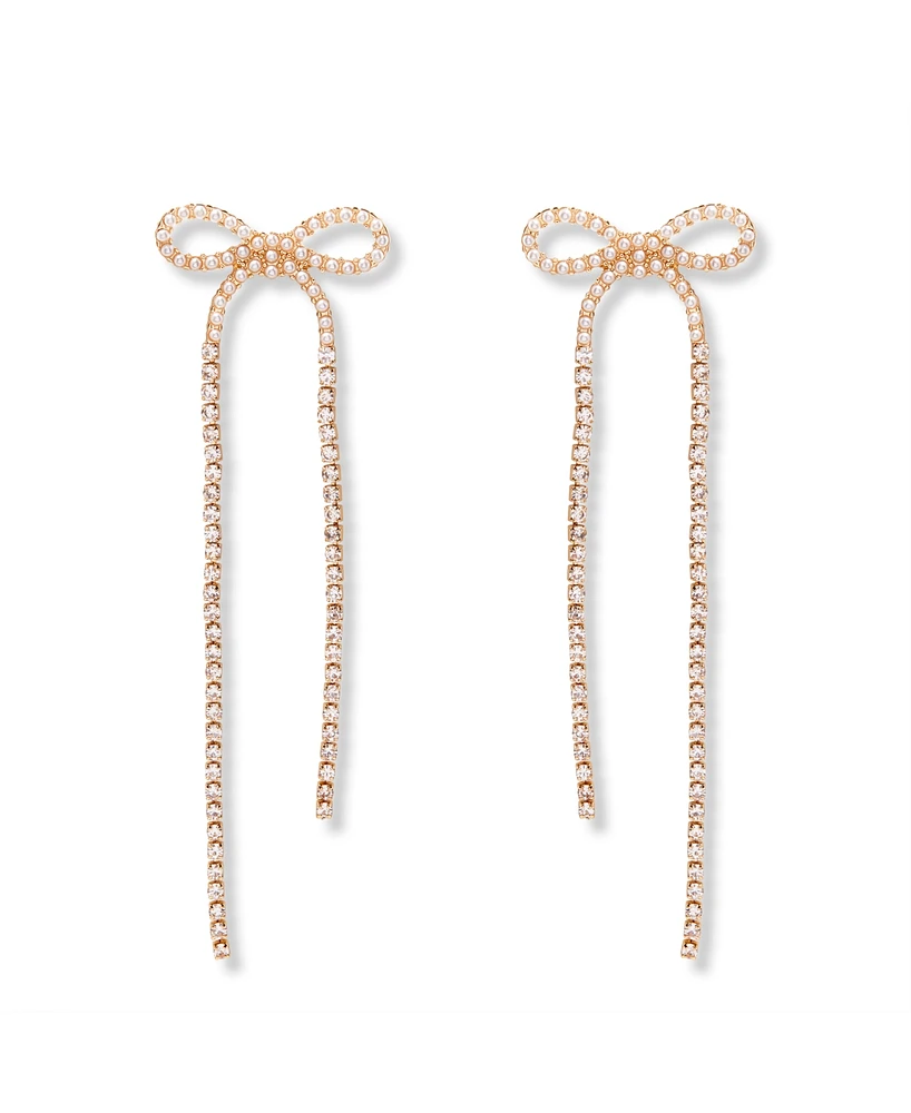 brook & york Adeline Gold Plated Bow Statement Earrings