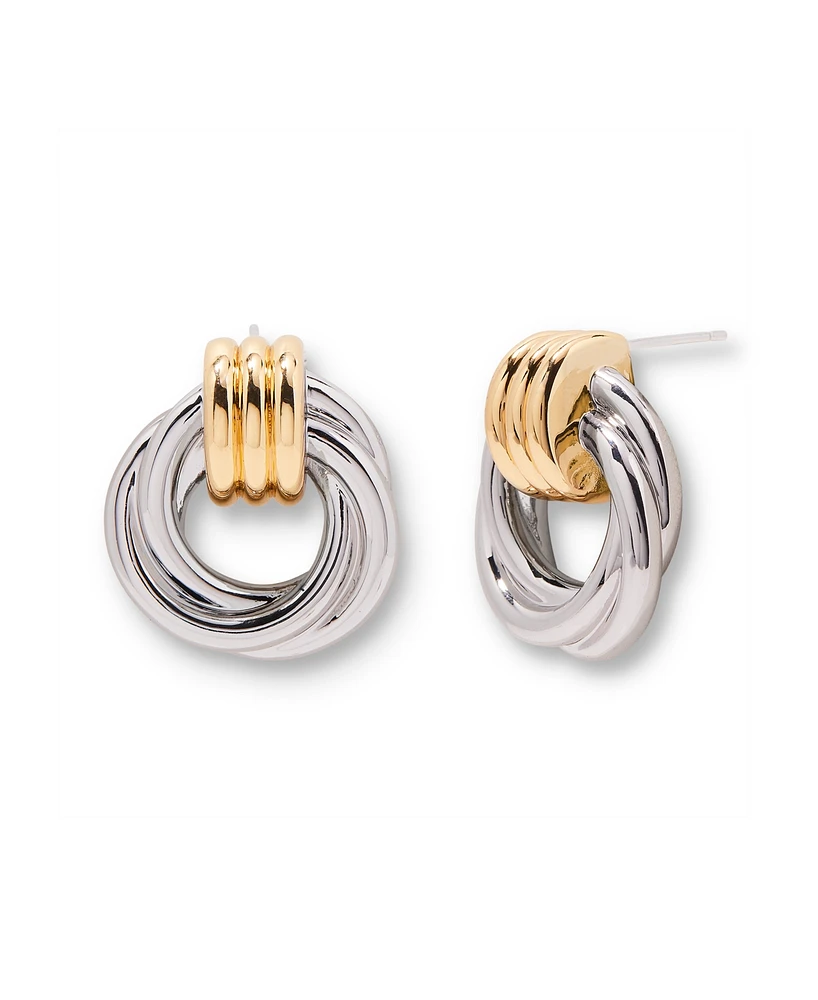 brook & york Meg Knot Two-Tone Stud Earrings