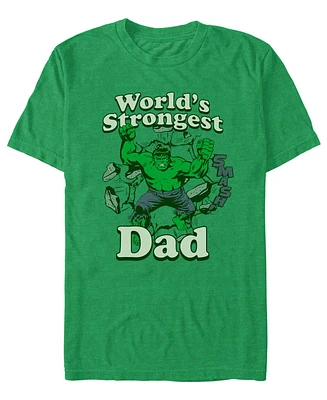 Fifth Sun Men's World's Strongest Dad Short Sleeve T-Shirt