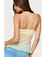 Edikted Women's Reeve Split Front Sheer Mesh Top