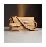 Women's The Overlap-Curve Sling Bag With Pouch - Tan Brown