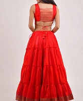 Raas Women's Tiered Shimmer Lehenga Choli