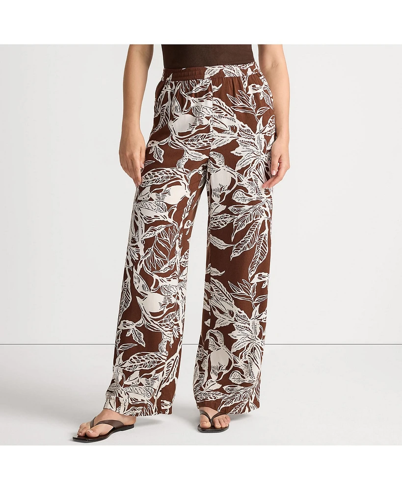 Lands' End Women's Rayon High Rise Wide Leg Pants - Set Bottom