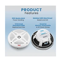 Pyle 5.25” 2-Way Ceiling/Wall Mount Speaker – 300W, 70V Audio, Dome Tweeter, Flush In-Wall/In-Ceiling Design for Home Sound (PDIC53T), W