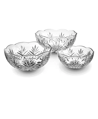 Godinger Dublin Crystal Round Serving Bowl, Set of 3