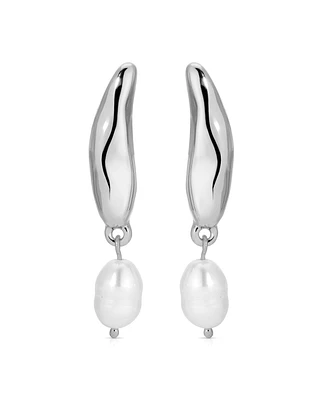 Ettika Liquid Luxe Mother of Pearl Drop Earrings