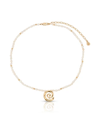 Ettika Aura Swirl Mother of Pearl Choker Necklace