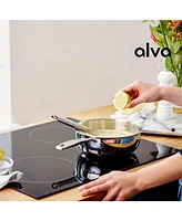 Alva Maestro 5-Ply Stainless Steel Saucier Pan, 1.6 Qt. Non-Toxic Pfas, Pfoa & Ptfe Free, Compatible with All Cooktops & Induction Safe, Stay-Cool Han