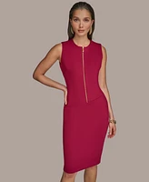 Donna Karan New York Women's Scuba Front-Zip Sheath Dress
