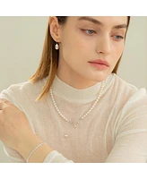 Bearfruit Jewelry Sterling Silver Amelie Simulated Pearl Heart Dangle Necklace