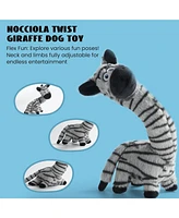 Nocciola Twistable Zebra Stuffedless Dog Toy, Plush Dog Chew Toy for Small Medium Breed, Crinkle Animal Dog Toy to Keep Them Busy
