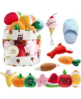 Nocciola 12 Pcs Dog Squeaky Toys with Takeout Bag, Christmas gift,Cute Plush Small Dog Toys for Small to Medium Dogs