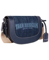 True Religion Dark Denim Logo Saddle Bag