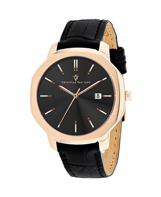 Christian Van Sant Men's Octavius Slim Black Dial Watch - CV0534