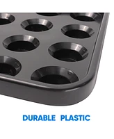 Gse Games & Sports Expert Black Plastic Billiard Ball Carrying Tray, Pool Ball Storage Holder for 2.25-Inch Regulation Size Balls