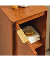 Casainc Modern Bathroom Floor & Linen Cabinet with Adjustable Shelves and Antique Brass Hardware