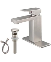 Greenspring Single Hole Single-Handle Low-Arc Bathroom Faucet With Pop-up Drain Assembly Polished Chrome