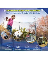 Plexalife Ft Round Trampoline Set with Safety Enclosure System - Backyard Trampoline - Outdoor Trampoline for Kids
