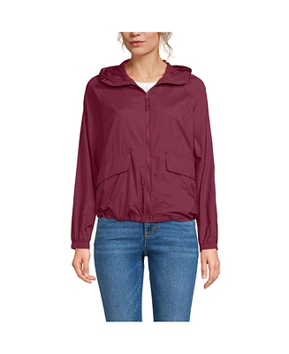 Lands' End Women's Upf Packable Hooded Windbreaker Jacket