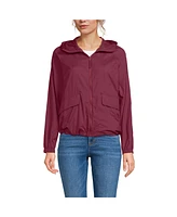 Lands' End Women's Upf Packable Hooded Windbreaker Jacket