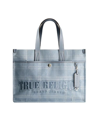 True Religion Striped Denim City Tote