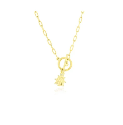 Simona Sterling Silver Ladybug Charm Paperclip Toggle Necklace