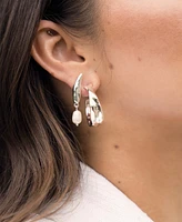 Ettika Liquid Luxe Mother of Pearl Drop Earrings