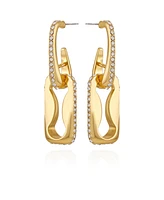 Vince Camuto Gold-Tone Pave Interlocking Link Earrings