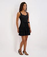 kensie Women's Embroidered Cotton Sleeveless Dress