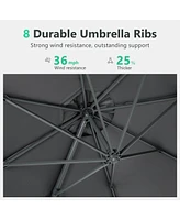 10 Ft Cantilever Patio Umbrella with 360° Rotation & Tilt Adjustment, Square Outdoor Offset Umbrella with Aluminum Pole