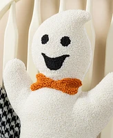 Glitzhome Halloween Hooked Ghost Shaped Pillow, 12" x 4"