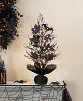 Glitzhome 20" Lighted Pink Halloween Berries Table Tree