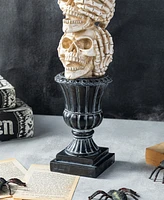 Glitzhome 18" Halloween Resin Stacked Skull Table Decor