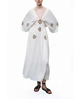 Nocturne Women's Maxi Dress with Embroidery Details