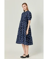 English Factory Women's Heart Printed Midi Dress