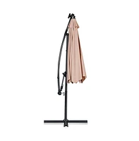 10 Feet 360° Rotation Solar Powered Led Patio Offset Umbrella without Weight Base