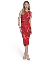 Vince Camuto Women's Sleeveless Mesh Midi Dress
