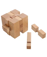 We Games Solid Wood 3D Cube Puzzle
