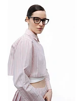 Nocturne Women's Striped Crop Shirt