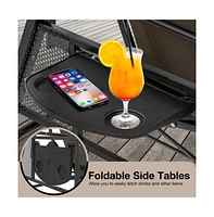 Convertible 3-Seat Patio Porch Swing Chair to Flat Bed with Adjustable Canopy