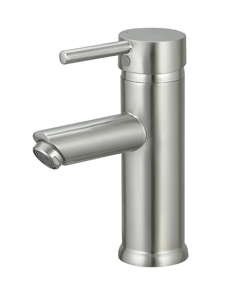 Single Hole Single-Handle Bathroom Faucet With Pop Up Drain Brushed Nickel
