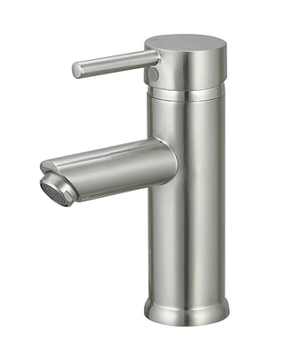 Single Hole Single-Handle Bathroom Faucet With Pop Up Drain Brushed Nickel