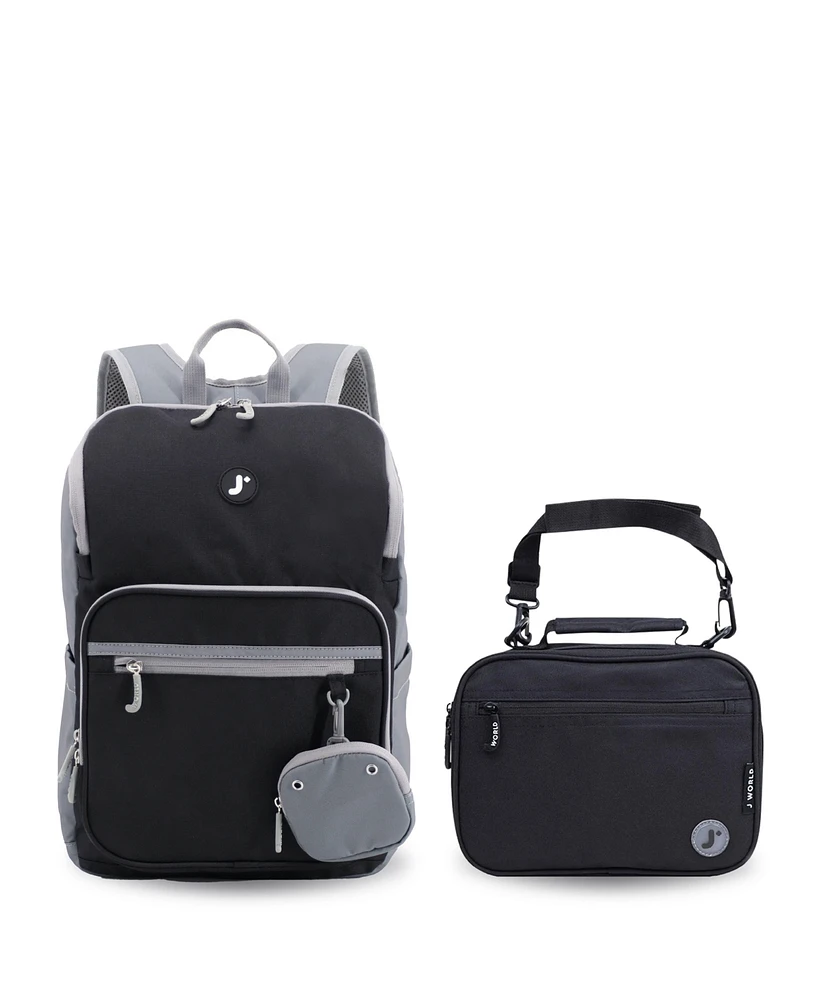 J World Boys And Girls Junior Backpack With Lunch Box For School