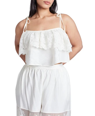 Eloquii Women's Plus Camisole Lace Crop Top